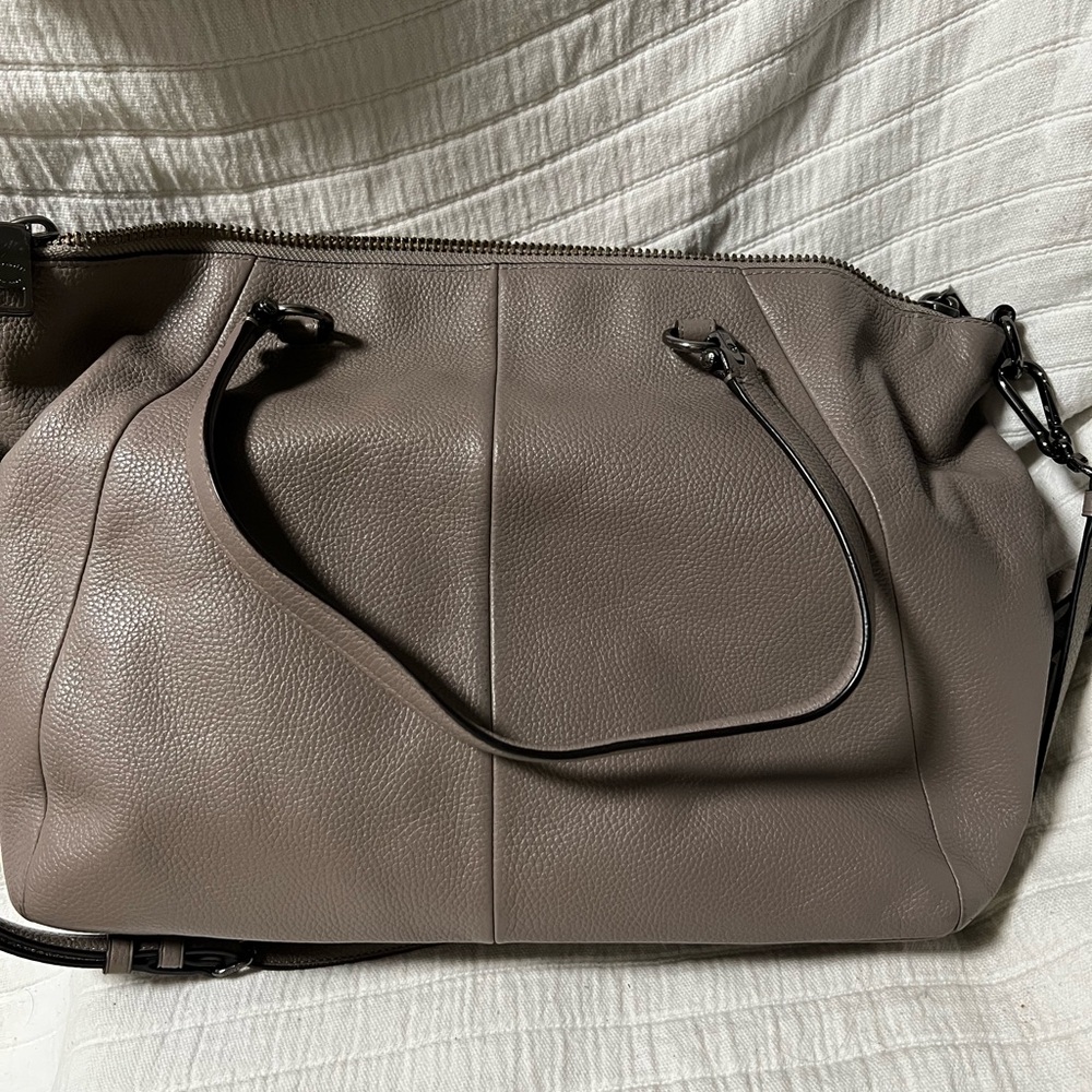 Coach Taupe Leather Satchel - Picture 2 of 6